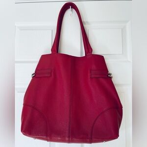 EUC 🔥 Talbots | Red Pebbled Leather Tote Bag
